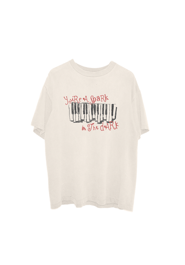 spark in the dark piano t-shirt
