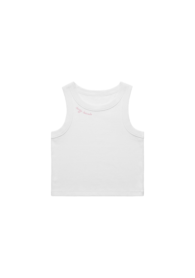 drop dead embroidered women's crop tank