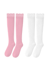 logo lace top knee high sock set