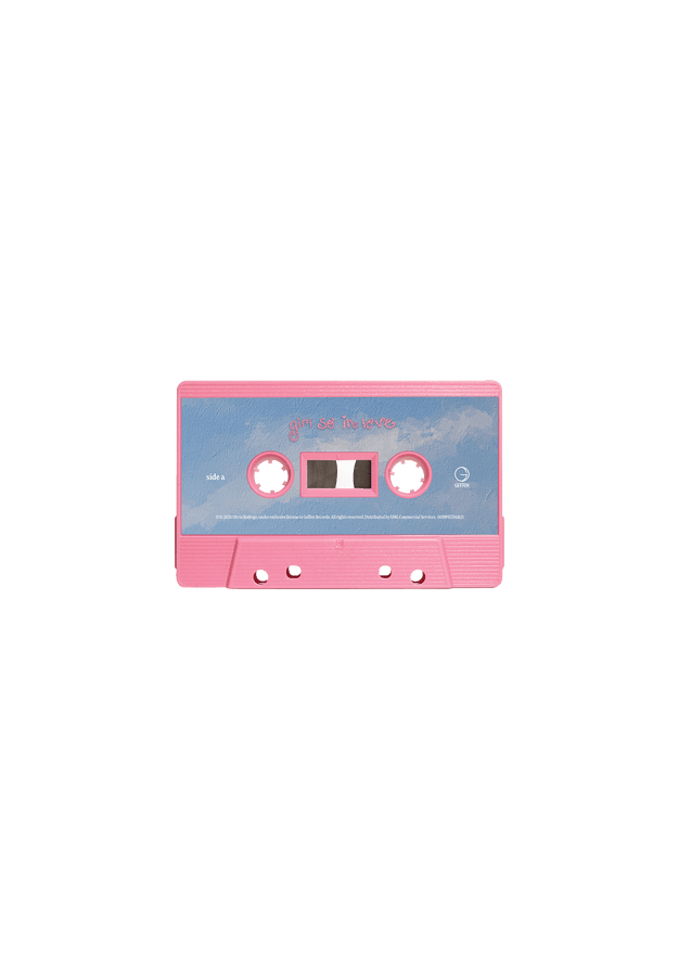 you seem pretty sad for a girl so in love - baby pink cassette + signed art card