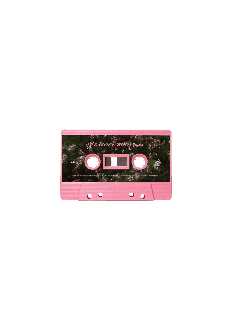 you seem pretty sad for a girl so in love - baby pink cassette + signed art card