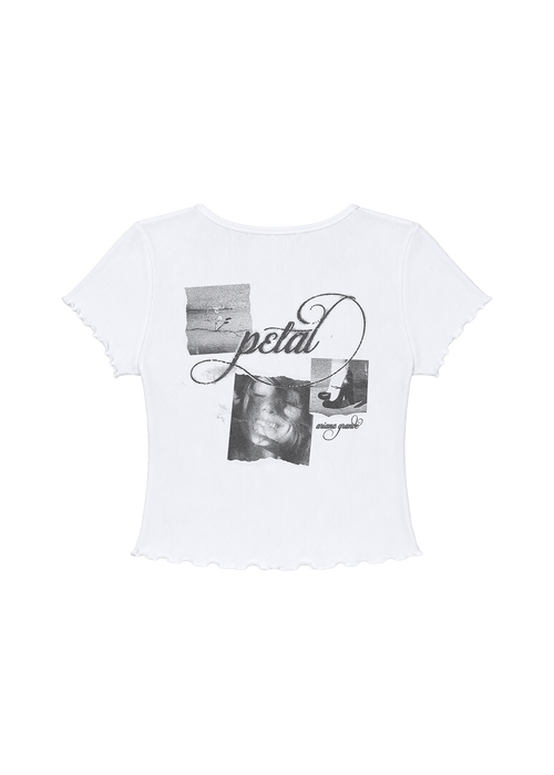 petal ripped photo baby tee