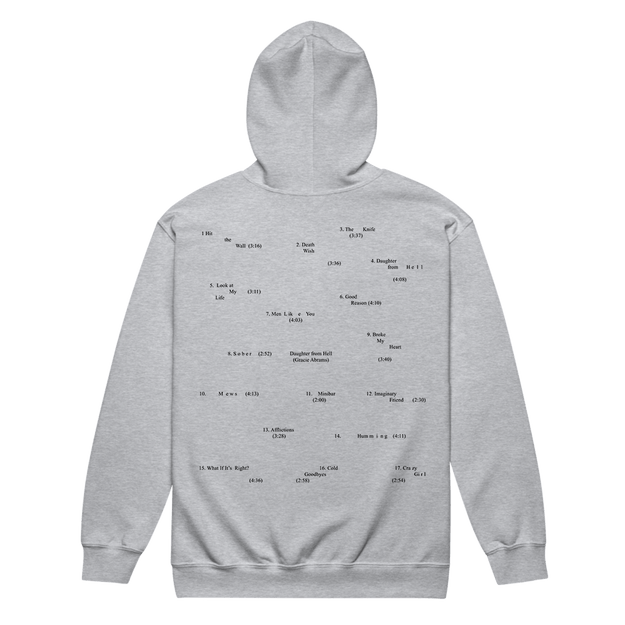 Daughter from Hell Tracklist Zip-Up Hoodie