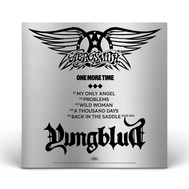 Aerosmith & YUNGBLUD - One More Time - Silver Vinyl (YUNGBLUD Store Exclusive) + Signed Art Card