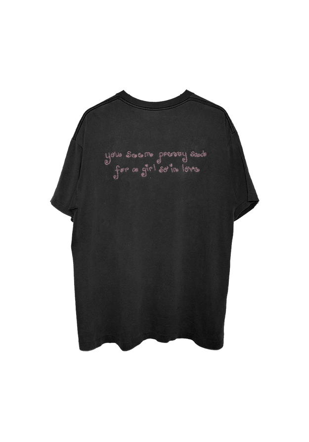 swing embroidered oversized black t-shirt