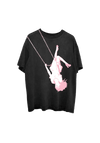 swing embroidered oversized black t-shirt